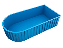Бассейн полукруглый 2,0 м x 2,0 м x 1,5 м x 8 мм